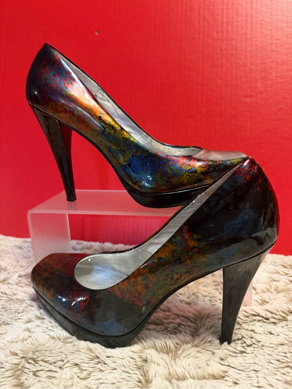Jessica Simpson Parisah Iridescent Multi-Color Metallic Platform Pump